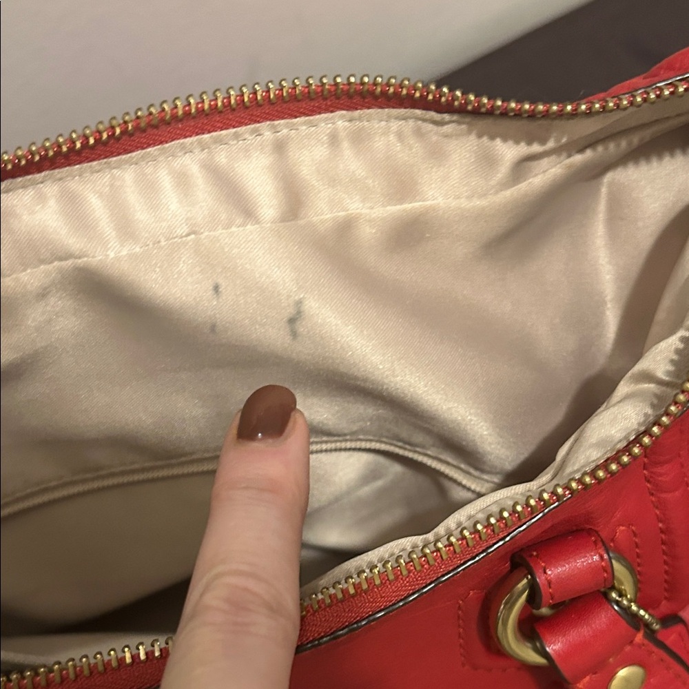 Coach Ashley Signature Cherry Red Leather Satchel/Shoulder Bag - Picture 12 of 14